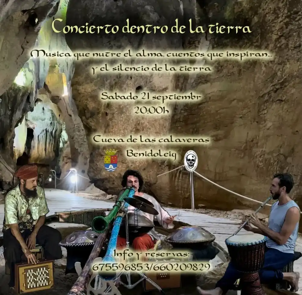 Dentro de la Tierra - Concierto y experiencia visual inmersivos en la Cueva de las Calaveras Directos al Alma