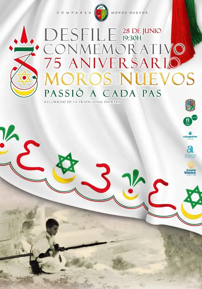 Desfile 75 aniversario comparsa moros nuevos Petrer 2025