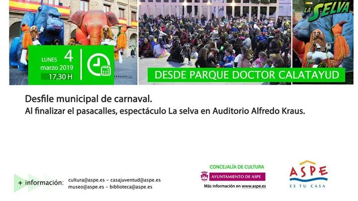 Desfile municipal de carnaval de Aspe 2019