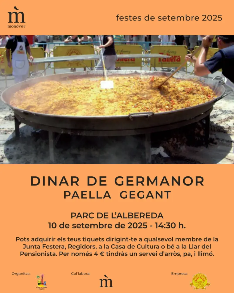 Dinar de Germanor (paella gigante) ► Fiestas de Septiembre Monóvar 2025