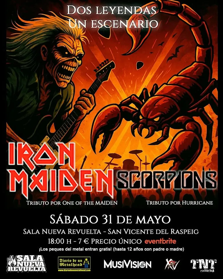 Dos leyendas un escenario - Iron Maiden - Scorpions - Tributos
