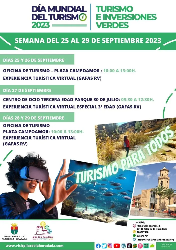 Día Mundial del Turismo 2023 "Turismo para Todos": Experiencia Turística Virtual(Gafas Rv)