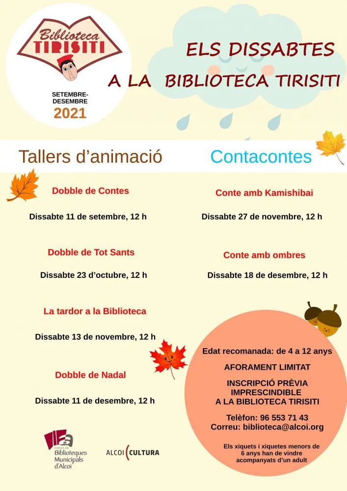 Els dissabtes a la bilioteca Tirisiti