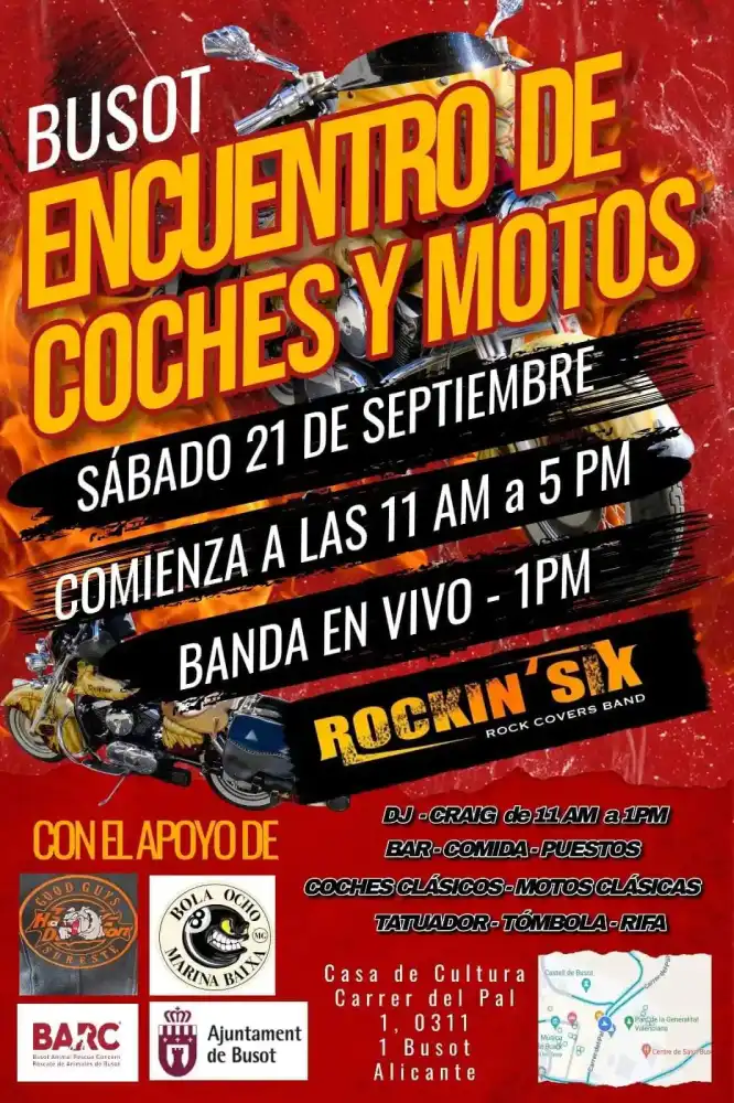 Encuentro de coches y motos