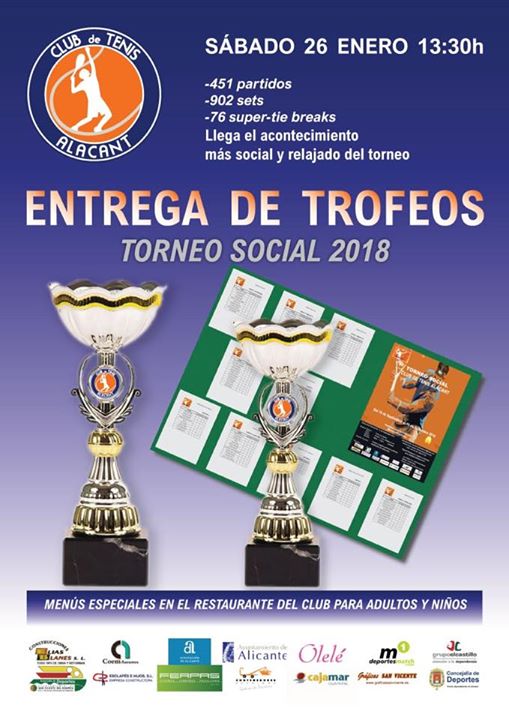 Entrega de trofeos torneo social 2018