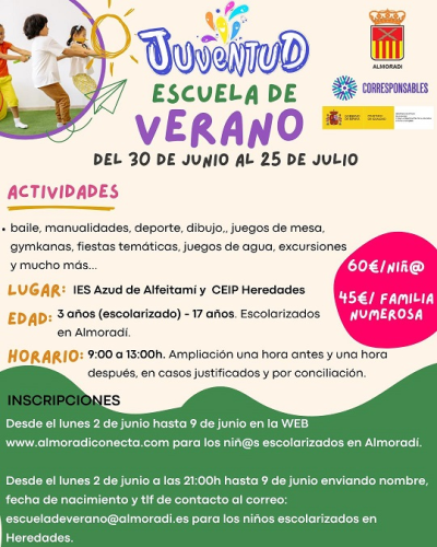 Escuela de Verano Concejalia de Juventud Almoradí 2025