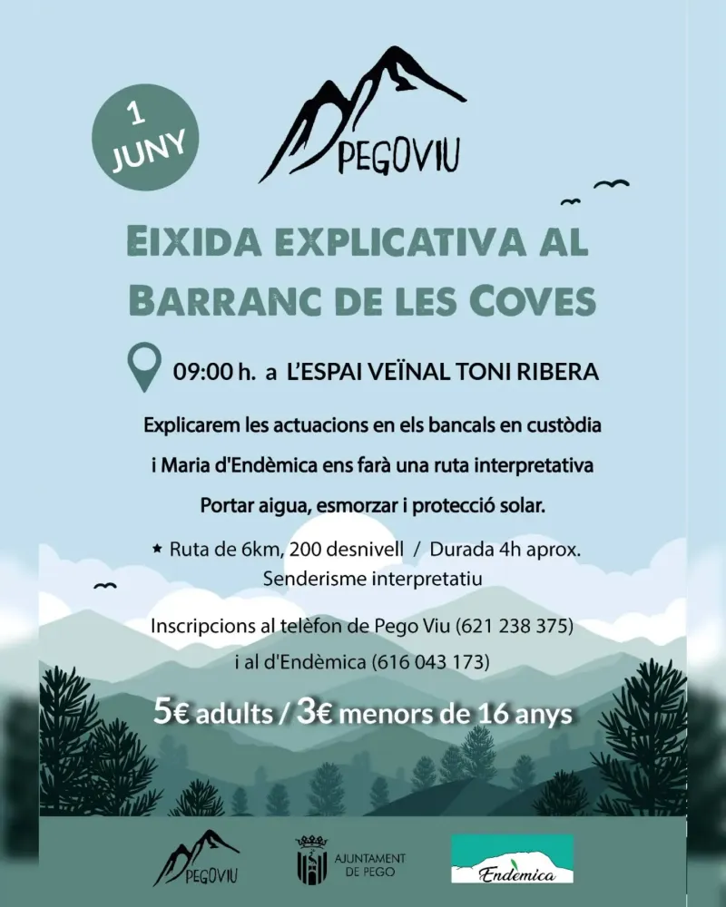 Excursión explicativa al barranc de les coves