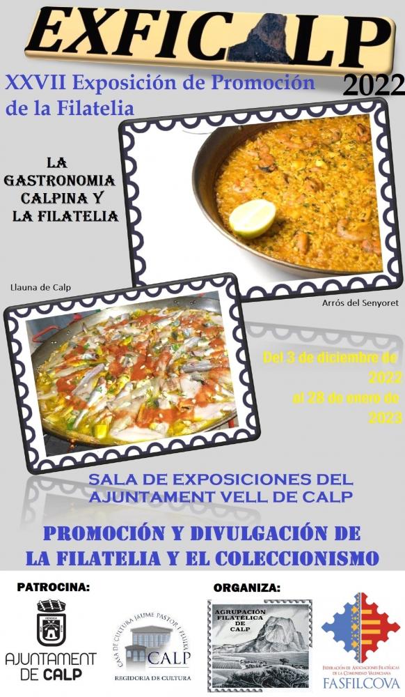 Exficalp XXVII Exposición de Promoción de la Filatelia - La gastronomía calpina y la filatelia