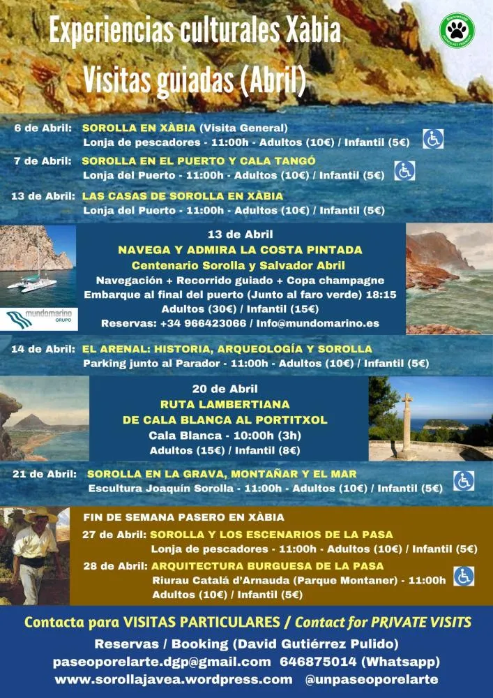 Experiencias culturales Xàbia - Visitas guiadas (Abril 2024)
