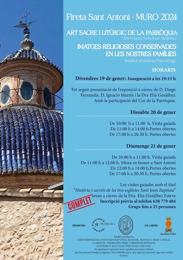 Exposiciones y Visitas Guiadas Iglesia #FiretaSantAntoniMuro