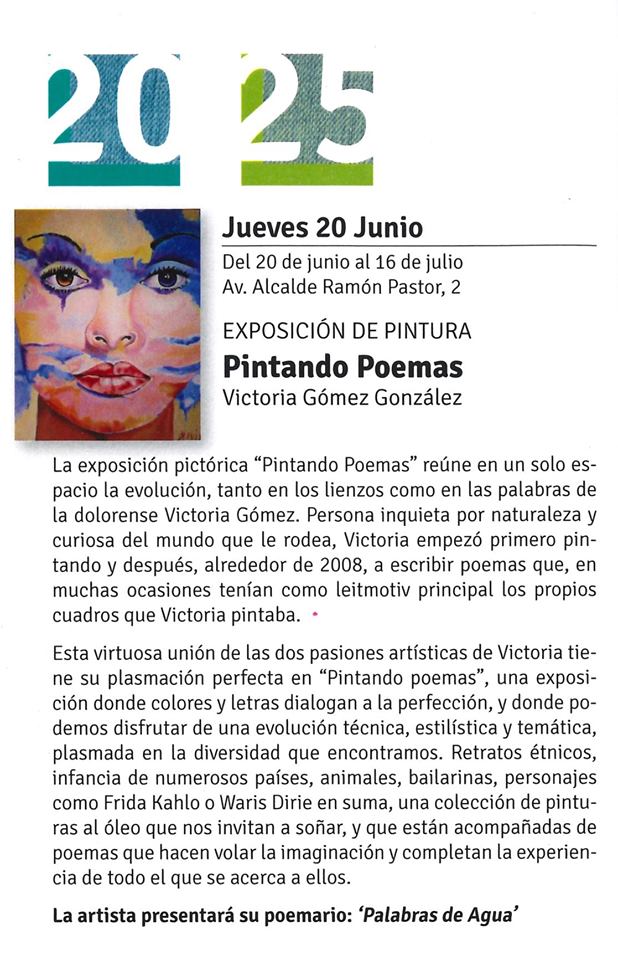 Exposición "Pintando Poemas" de la artista local Mavi Gomez