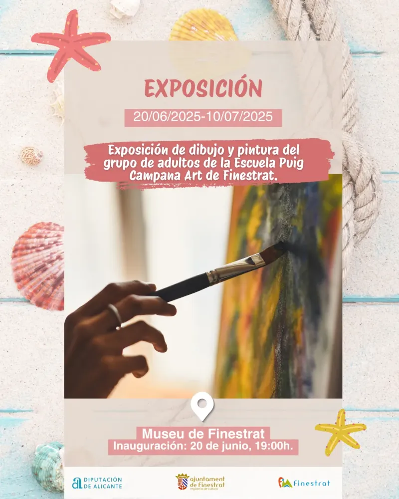 Exposición de dibujo y pintura del grupo de adultos de la Escuela Puig Campana Art de Finestrat