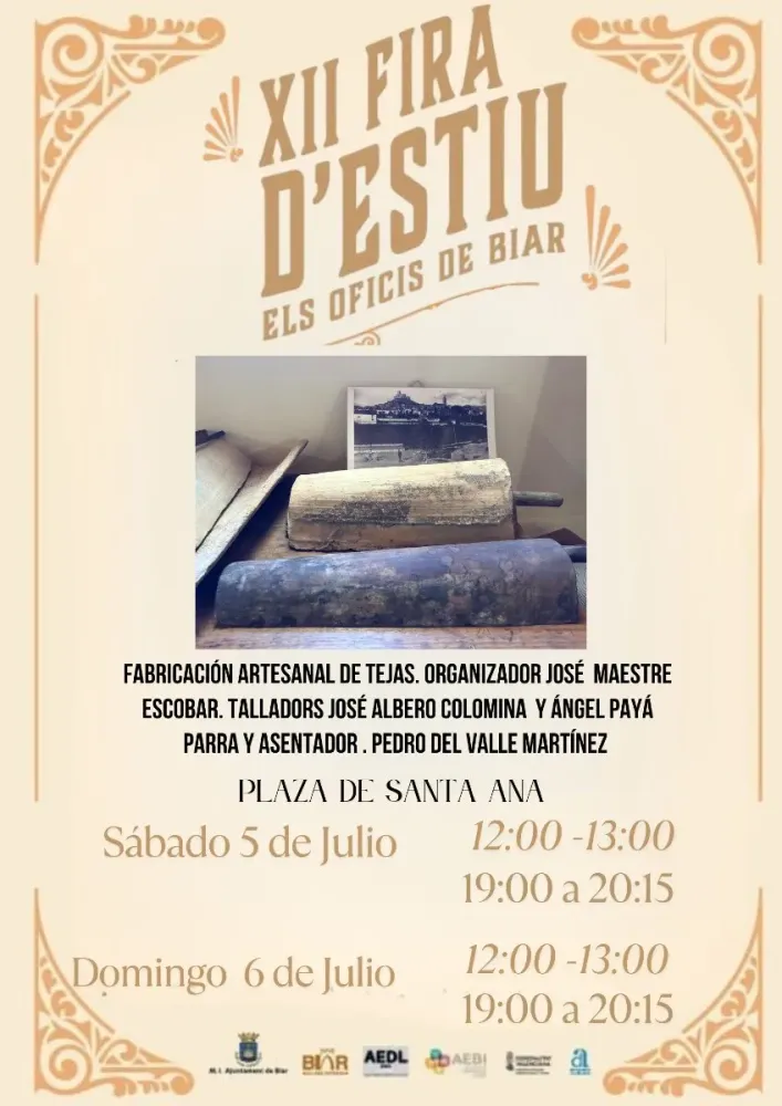Fabricación artesanal de tejas ► Fira d'Estiu - Els Oficis de Biar 2025