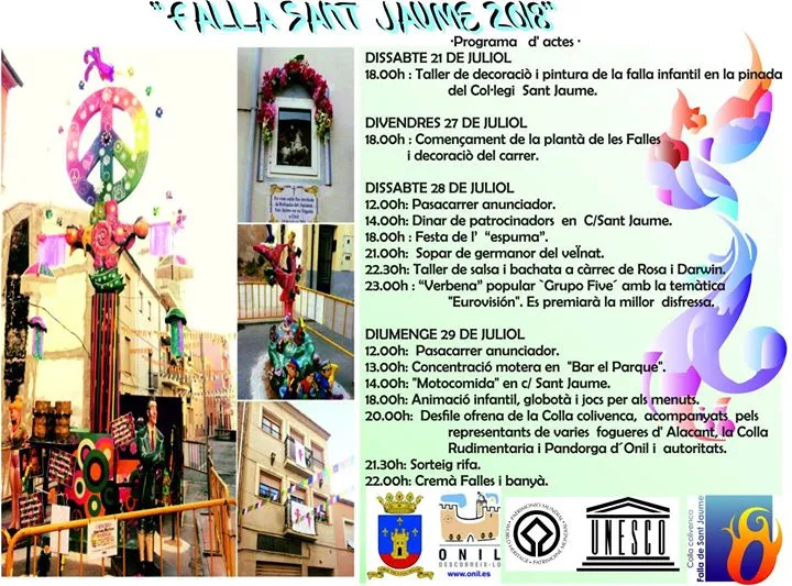 Falla Sant Jaume 2018 en Onil