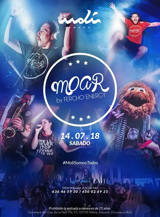 Fercho Energy nos tienen preparado un sábado increíble en Moli Jávea