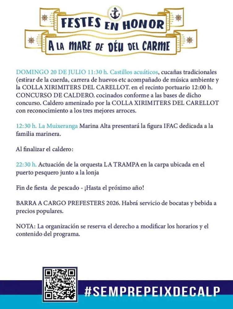 Festes en Honor a la Mare de Déu del Carme 2025