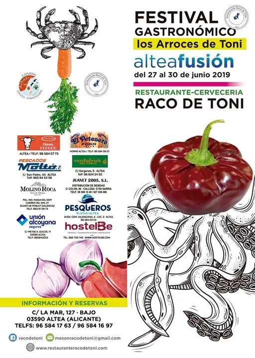 Festival Gastronómico Los Arroces de Toni - Altea Fusión