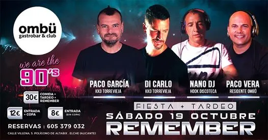 Festival Remember en Ombü. Comida, Tardeo, Remember