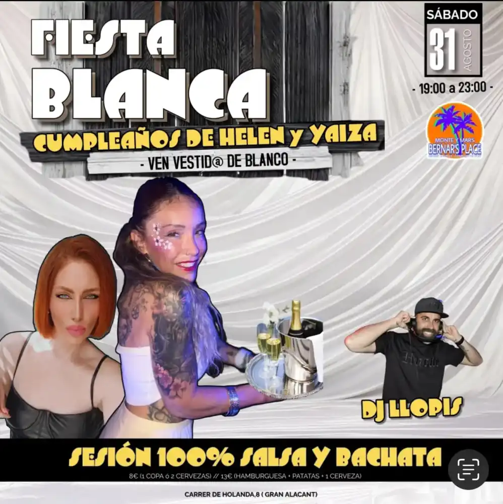 Fiesta Blanca cumpleaños de Helen y Yaiza