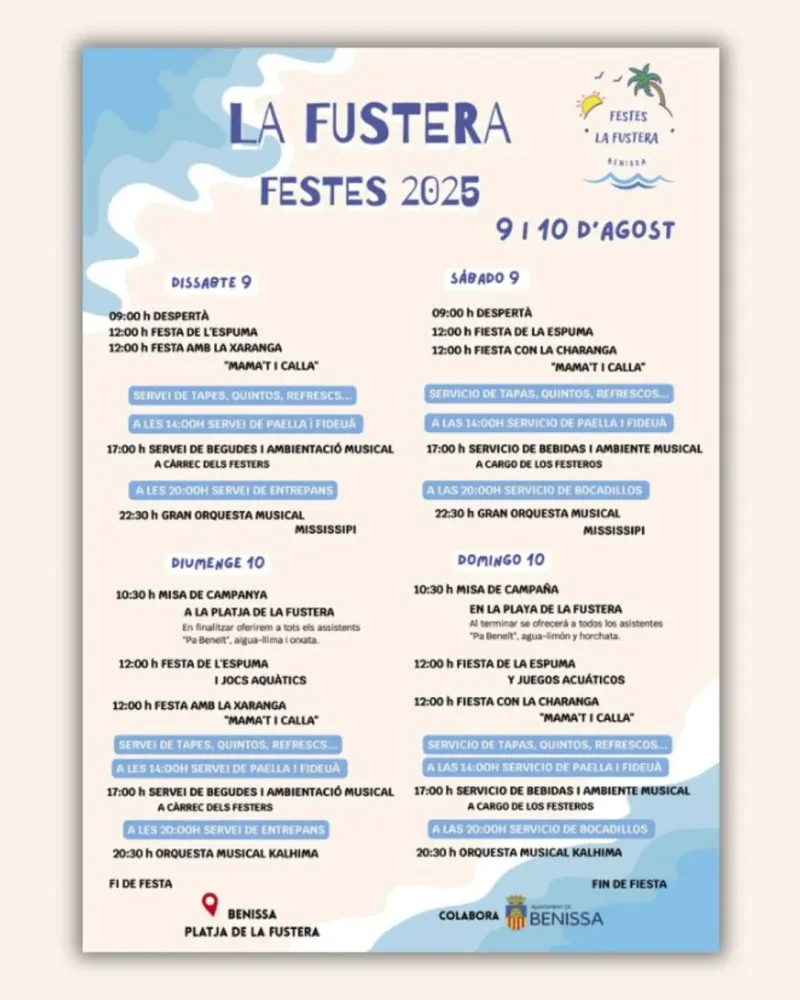 Fiestas de La Fustera Benissa 2025