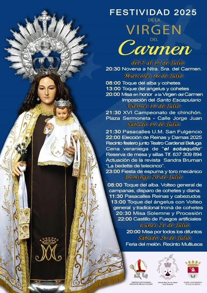 Fiestas de la Virgen del Carmen San Fulgencio 2025