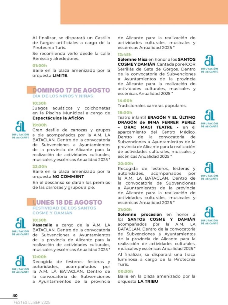 Fiestas de Llíber 2025
