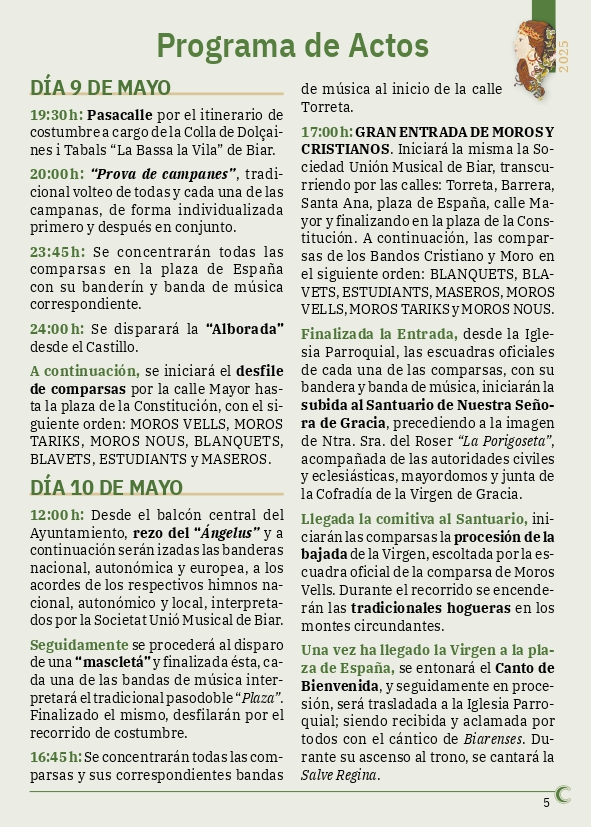 Fiestas de Moros y Cristianos de Biar 2025