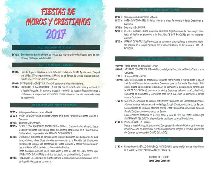 Fiestas de Moros y Cristianos de Castalla 2017