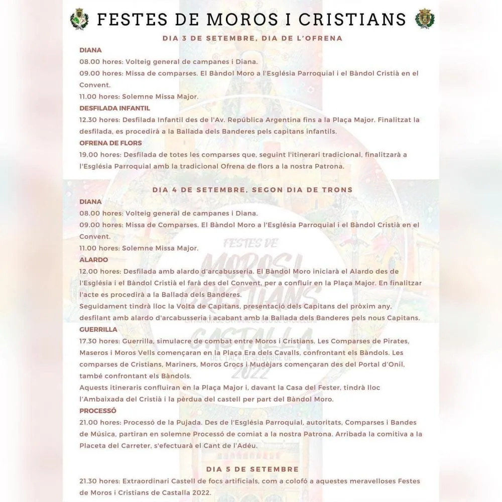 Fiestas de Moros y Cristianos de Castalla 2022