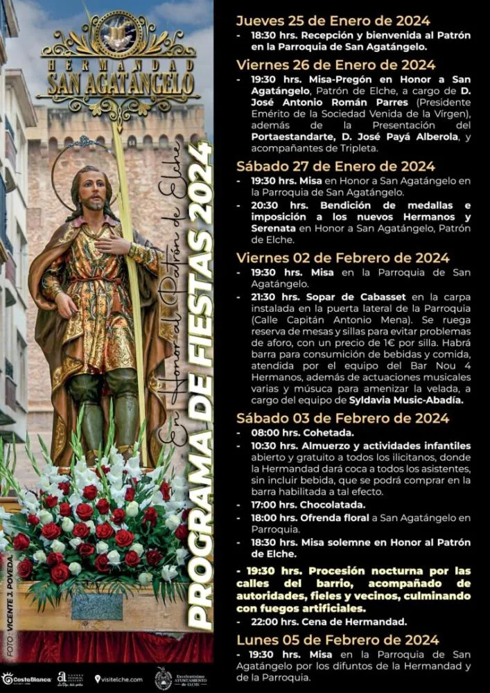 Fiestas de San Agatángelo, Patrón de Elche 2024