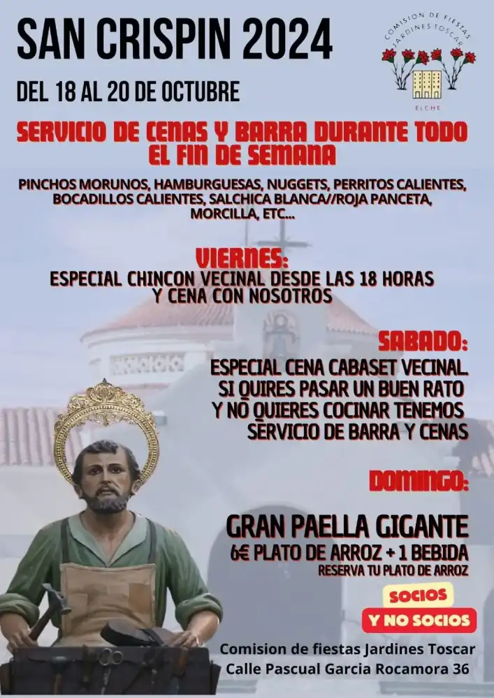 Fiestas de San Crispín Elche 2024