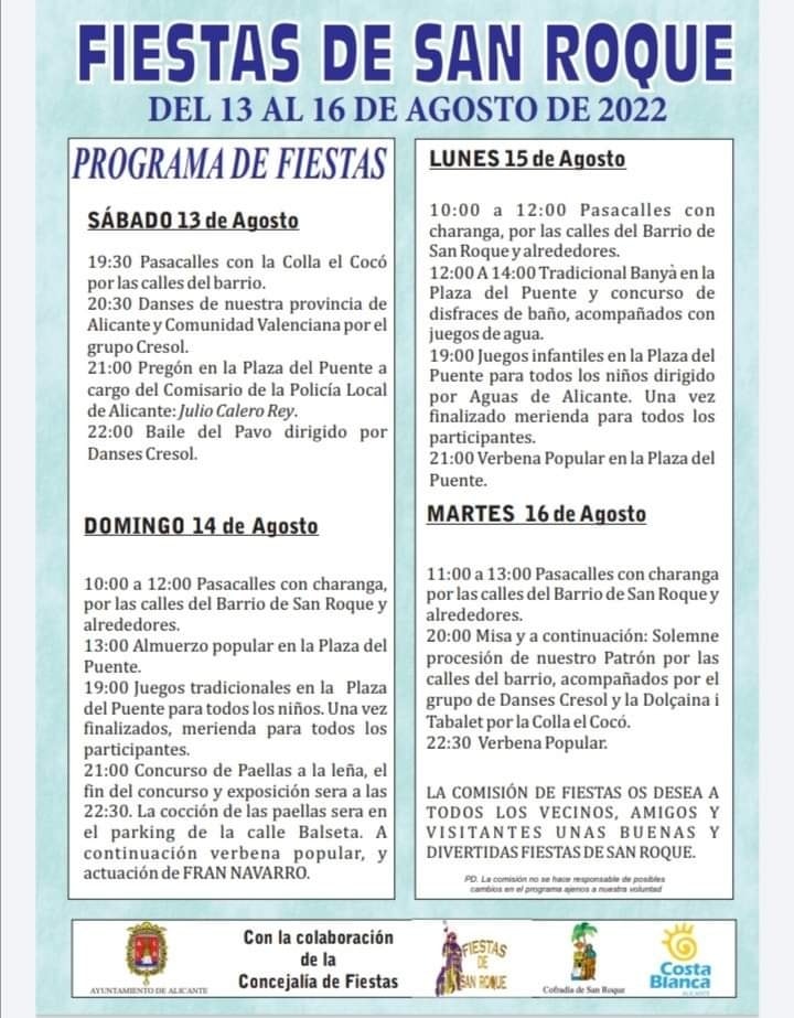 Fiestas de San Roque Alicante 2022