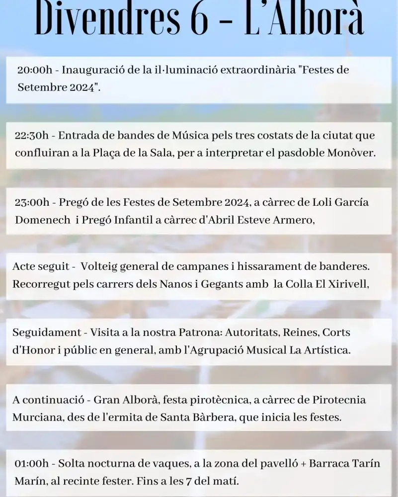 Fiestas de Septiembre Monóvar 2024