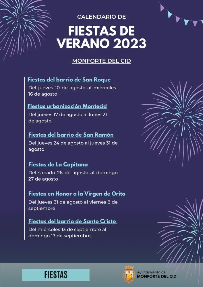 Fiestas de Verano Monforte del Cid 2023