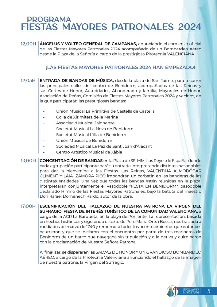 Fiestas Mayores Patronales Benidorm 2024
