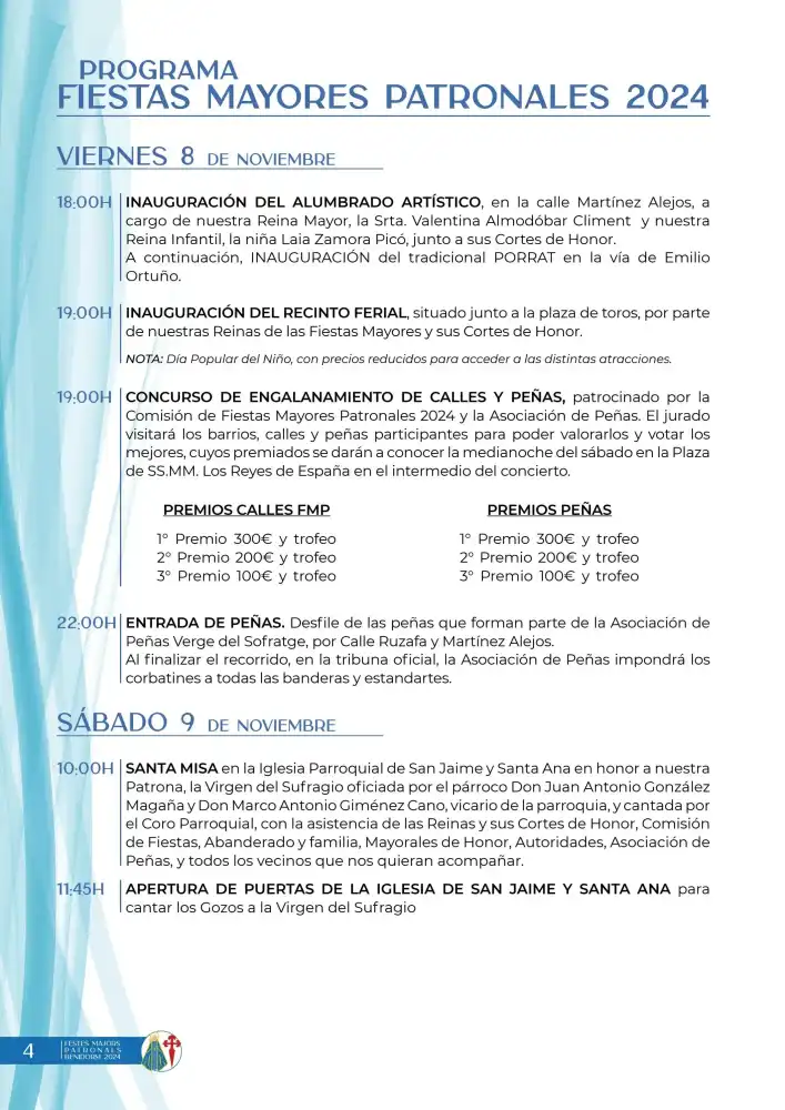 Fiestas Mayores Patronales Benidorm 2024