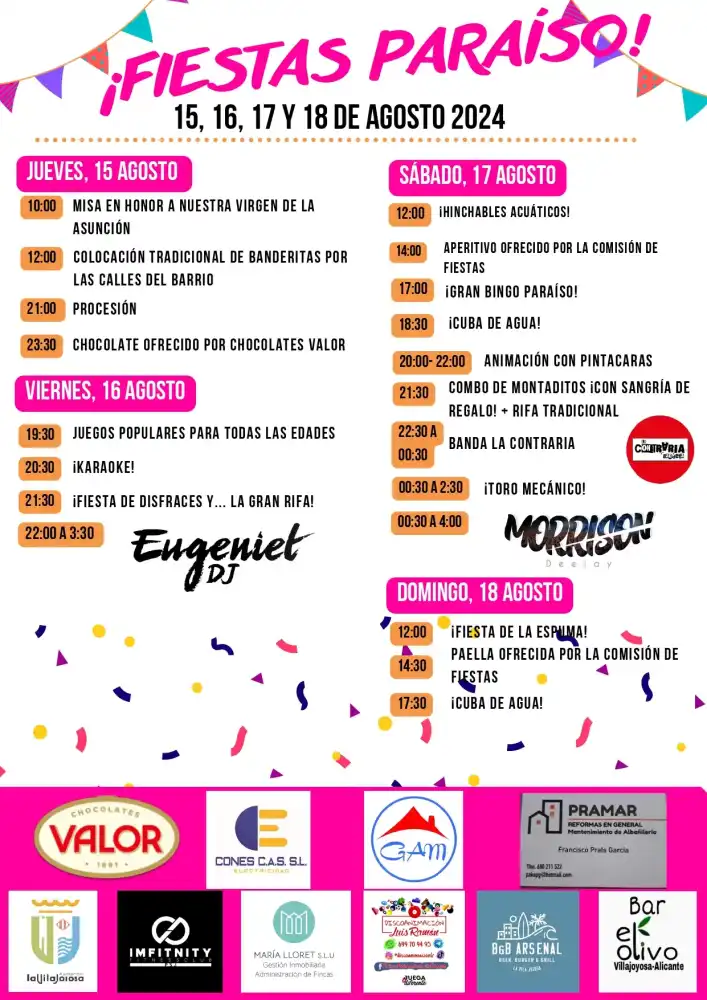 Fiestas Paraíso 2024