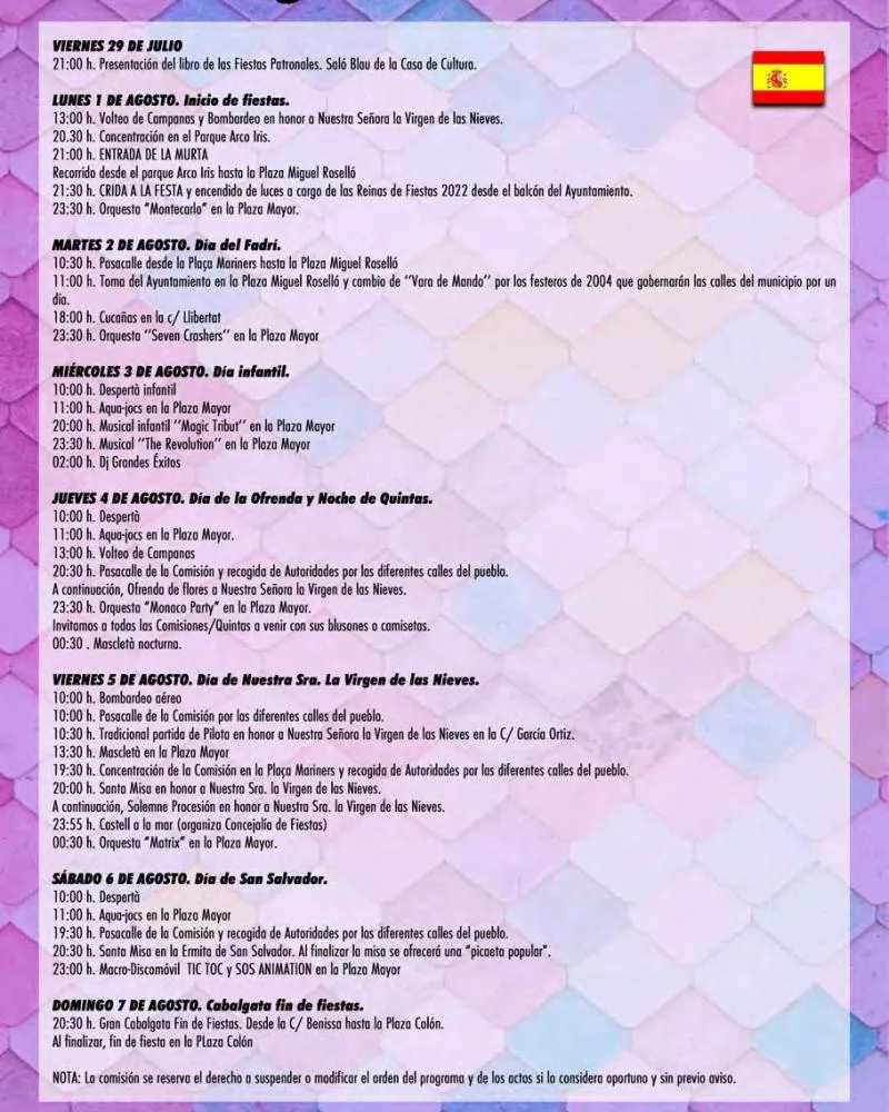 Fiestas Patronales de Calpe 2022