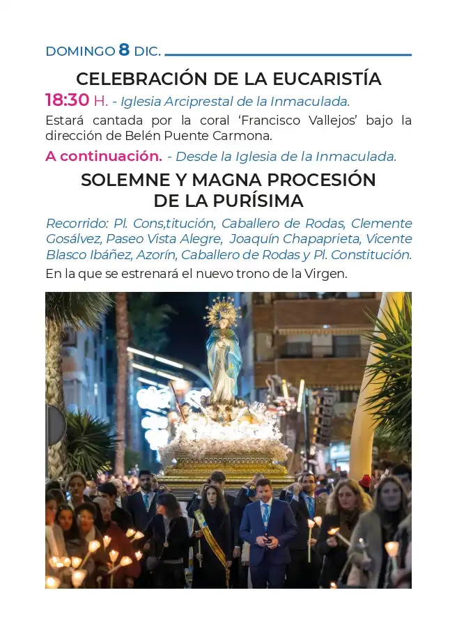 Fiestas Patronales Torrevieja 2024 en honor a la Purísima