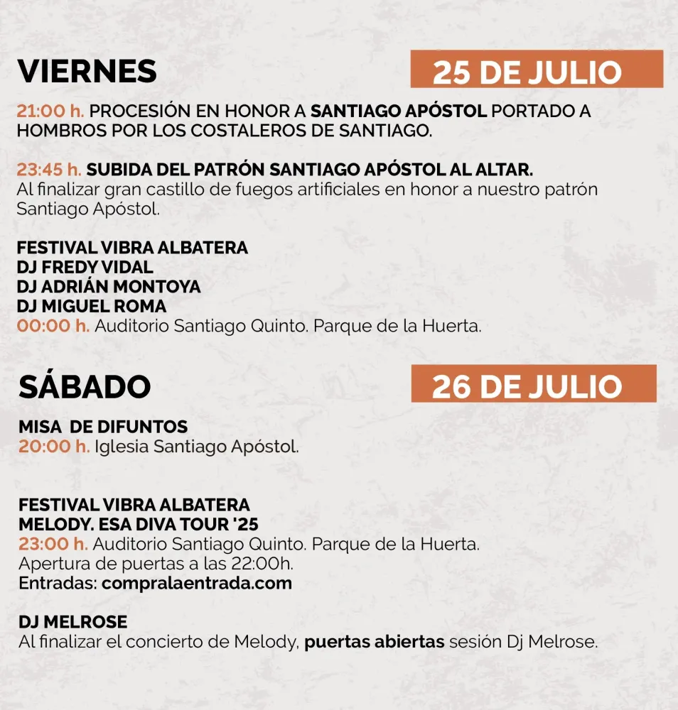 Fiestas Patronales y de Moros y Cristianos Albatera 2025