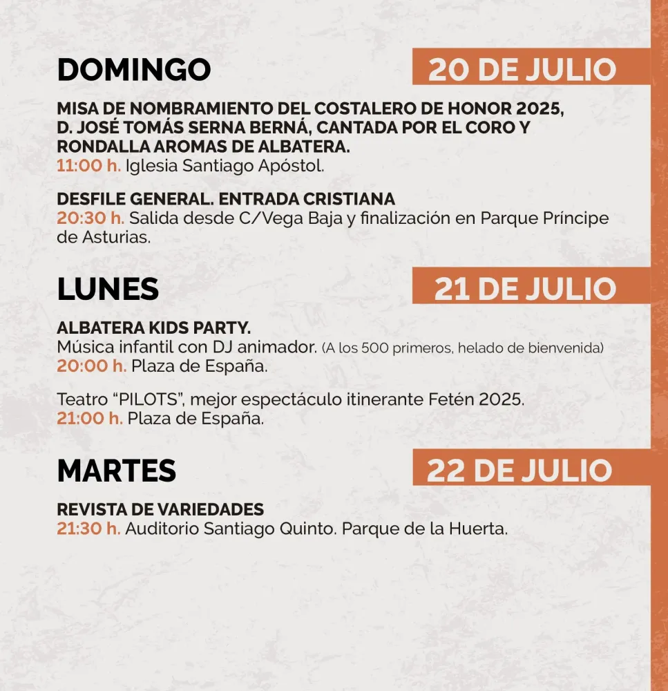 Fiestas Patronales y de Moros y Cristianos Albatera 2025