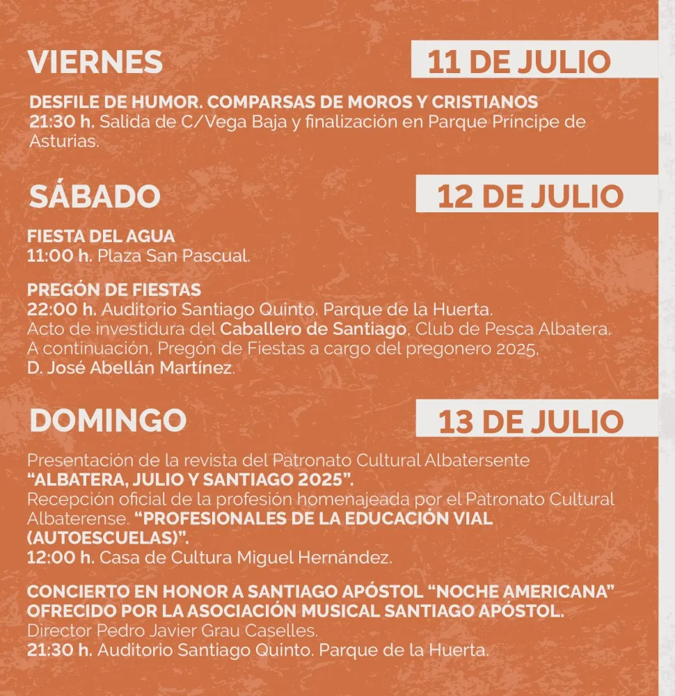 Fiestas Patronales y de Moros y Cristianos Albatera 2025