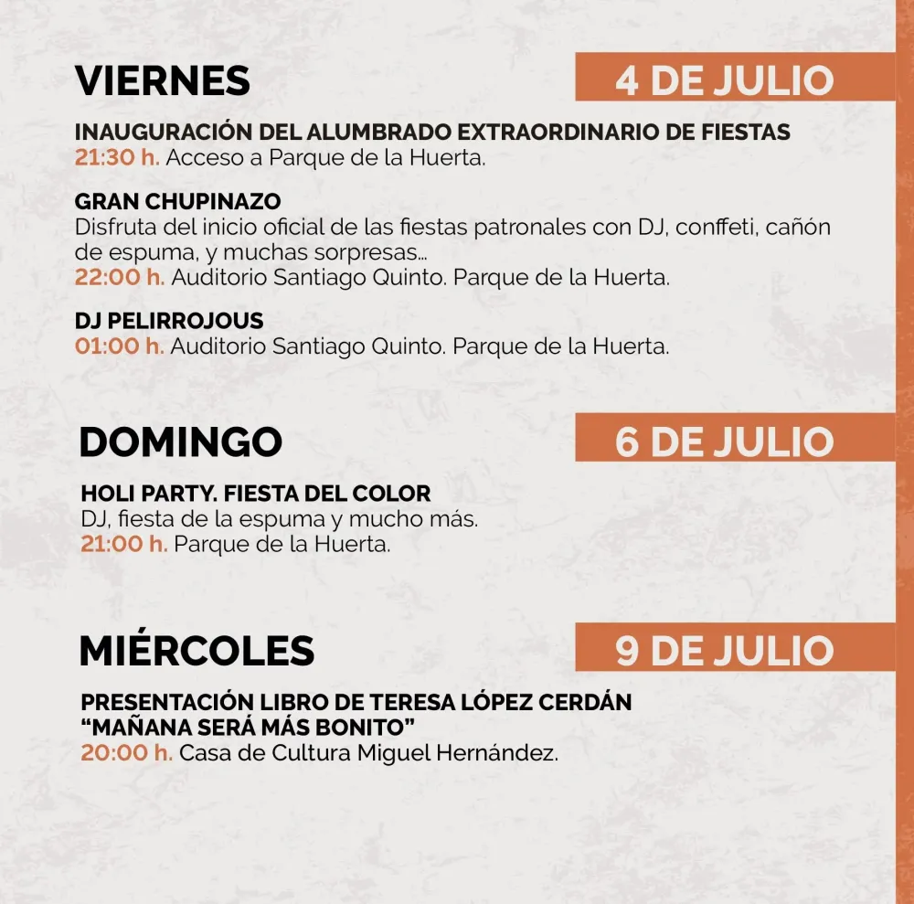 Fiestas Patronales y de Moros y Cristianos Albatera 2025