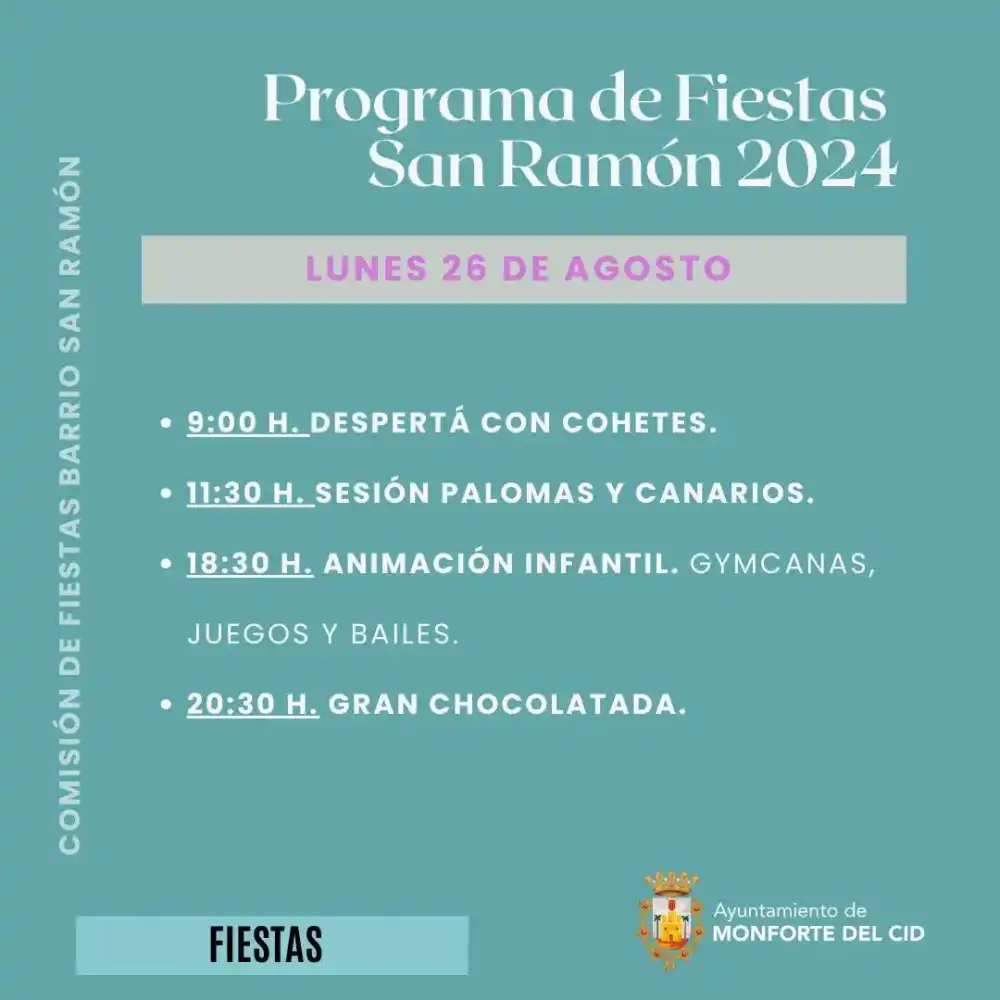 Fiestas San Ramón Monforte del Cid 2024