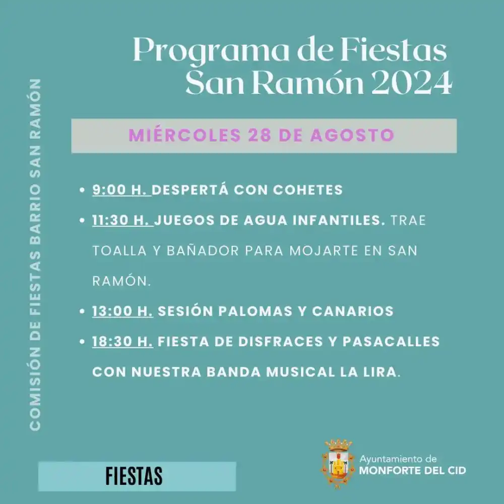 Fiestas San Ramón Monforte del Cid 2024