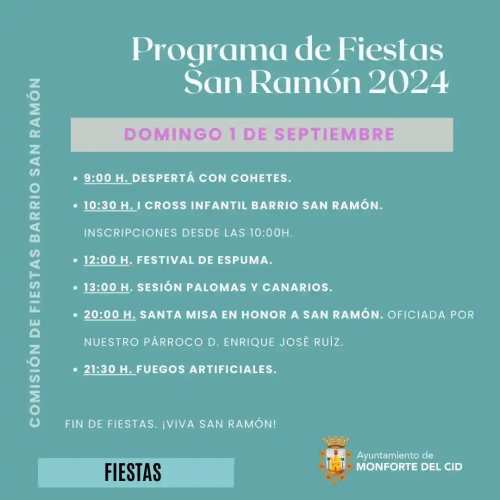 Fiestas San Ramón Monforte del Cid 2024