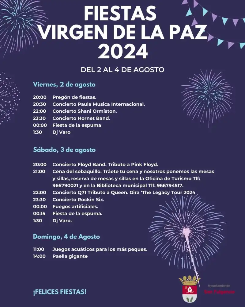 Fiestas Virgen de la Paz San Fulgencio 2024