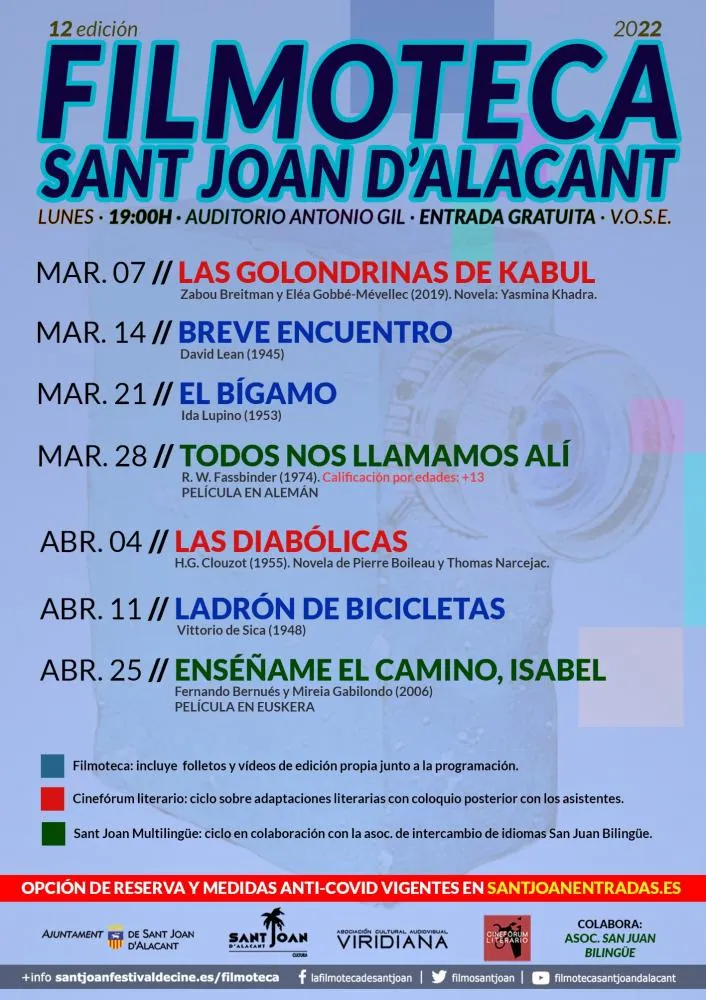 Filmoteca de Sant Joan d'Alacant - Marzo Abril 2022