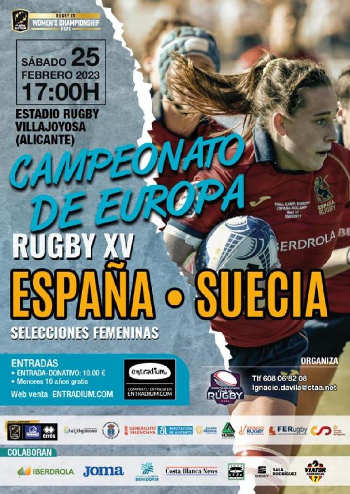 Final del Campeonato de Europa de Rugby femenino entre las selecciones de España y Suecia