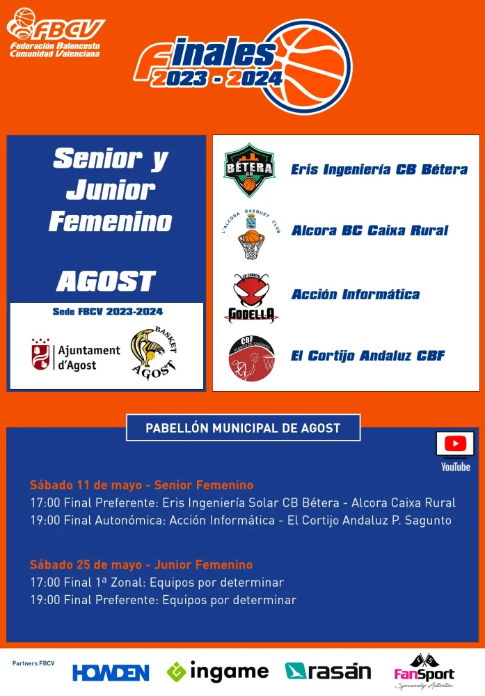 Finales senior y junior femenino de baloncesto autonómico 2024